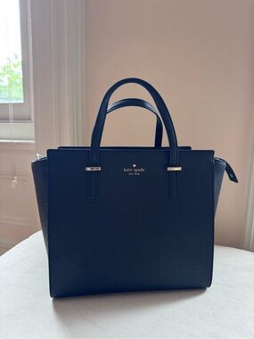 kate spade Black Structured Satchel with Top Handles